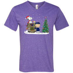 New York Giants Snoopy The Peanuts Ugly Christmas Sweater  Super Bowl Men's V-Neck T-Shirt - The White Eagles