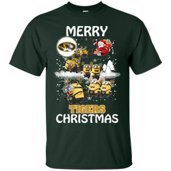 Missouri Tigers Ugly Christmas Sweaters Minions Santa Claus Merry Christmas Cotton T-Shirt - The White Eagles