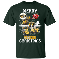 Missouri Tigers Ugly Christmas Sweaters Minions Santa Claus Merry Christmas Cotton T-Shirt - The White Eagles