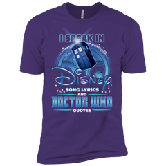 I Speak In Disney Song Lyrics And Doctor Who Quotes Shirt Men's Sleeve Shirt - The White Eagles
