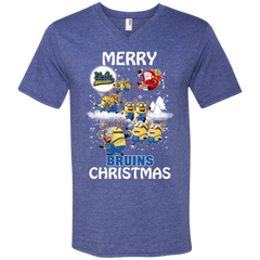 Ucla Bruins Ugly Christmas Sweaters Minions Santa Claus Merry Christmas Men's V-Neck T-Shirt - The White Eagles