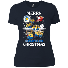 San Jose State Spartans Ugly Christmas Sweaters Minions Santa Claus Merry Christmas Ladies' Shirt - The White Eagles