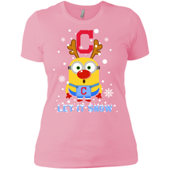 Minion Cleveland Indians  Ugly Christmas Sweaters Let It Snow Ladies' Shirt - The White Eagles