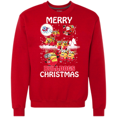 Fresno State Bulldogs Ugly Christmas Sweaters Minions Santa Claus Merry Christmas Sweatshirt - The White Eagles
