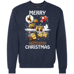 Wyoming Cowboys Ugly Christmas Sweaters Minions Santa Claus Merry Christmas Sweatshirt - The White Eagles