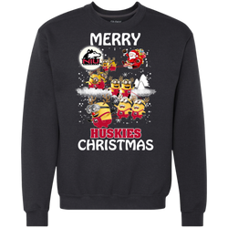 Northern Lllinois Huskies Ugly Christmas Sweaters Minions Santa Claus Merry Christmas Sweatshirt - The White Eagles
