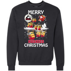 Northern Lllinois Huskies Ugly Christmas Sweaters Minions Santa Claus Merry Christmas Sweatshirt - The White Eagles