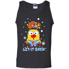 Minion Cleveland Browns Ugly Christmas Sweaters Let It Snow Tank Top - The White Eagles