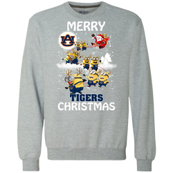 Auburn Tigers T Shirts Minions Santa Claus Merry Christmas Sweatshirt - The White Eagles