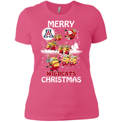 Arizona Wildcats Ugly Christmas Sweaters Minions Santa Claus Merry Christmas Ladies' Shirt - The White Eagles