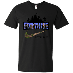 Fortnite Just Play It Nike Logo Men's V-Neck T-Shirt - The White Eagles