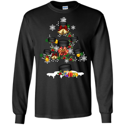 Christmas Is Coming Hockey Santa Claus Ugly Christmas Sweater LS Cotton T-Shirt - The White Eagles