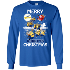 Toledo Rockets Ugly Christmas Sweaters Minions Santa Claus Merry Christmas LS Cotton T-Shirt - The White Eagles