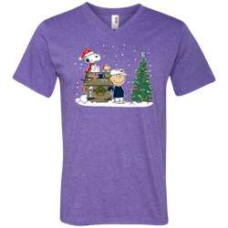 New England Patriots Snoopy The Peanuts Ugly Christmas Sweater  Super Bowl Men's V-Neck T-Shirt - The White Eagles