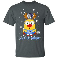 Minion Holy Cross Crusaders Ugly Christmas Sweaters Let It Snow Cotton T-Shirt - The White Eagles