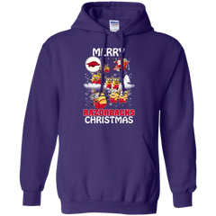 Arkansas Razorback Ugly Christmas Sweaters Minions Santa Claus Merry Christmas Hoodie - The White Eagles