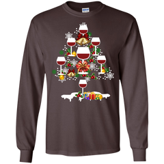 Christmas Is Coming Wine Santa Claus Ugly Christmas Sweater LS Cotton T-Shirt - The White Eagles