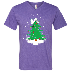 Snoopy Tree Christmas The Peanuts Movie Men's V-Neck T-Shirt - The White Eagles