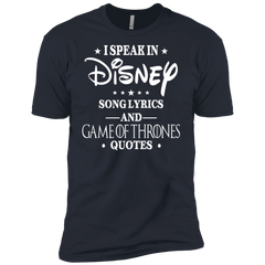 I Speak In Disney Song Lyrics And Game Of Thrones Quotes Shirt Men's Sleeve Shirt - The White Eagles
