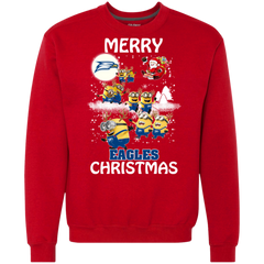 Georgia Southern Eagles Ugly Christmas Sweaters Minions Santa Claus Merry Christmas Sweatshirt - The White Eagles
