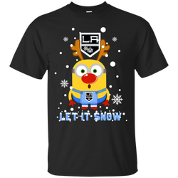 Minion Los Angeles Kings Ugly Christmas Sweaters Let It Snow Cotton T-Shirt - The White Eagles