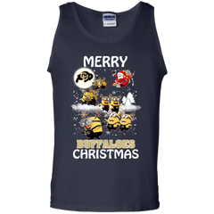 Colorado Buffaloes Ugly Christmas Sweaters Minions Santa Claus Merry Christmas Tank Top - The White Eagles