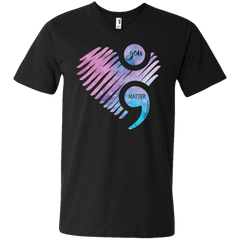 You Matter Don't Let Your Story End Semicolon Shirt Men's V-Neck T-Shirt - The White Eagles