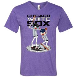 Chicago White Sox Baseball Rick And Morty Men's V-Neck T-Shirt - The White Eagles