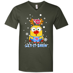 Minion Dayton Flyers Ugly Christmas Sweaters Let It Snow Men's V-Neck T-Shirt - The White Eagles
