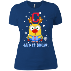 Minion Cleveland Indians  Ugly Christmas Sweaters Let It Snow Ladies' Shirt - The White Eagles