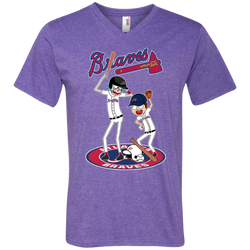Atlanta Braves Baseball Rick And Morty Men's V-Neck T-Shirt - The White Eagles