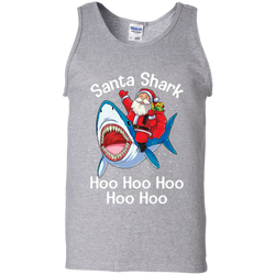 Santa Shark Hoo Hoo Hoo Hoo Hoo Christmas Ugly Christmas Sweater Tank Top - The White Eagles