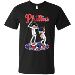 Philadelphia Phillies Baseball Rick And Morty Men's V-Neck T-Shirt - The White Eagles