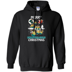 Coastal Carolina Chanticleers Ugly Christmas Sweaters Minions Santa Claus Merry Christmas Hoodie - The White Eagles