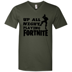 Fortnite Up All Night Playing Fortnite Men's V-Neck T-Shirt - The White Eagles