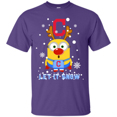 Minion Cleveland Indians  Ugly Christmas Sweaters Let It Snow Cotton T-Shirt - The White Eagles
