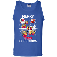 Utah Utes Ugly Christmas Sweaters Minions Santa Claus Merry Christmas Tank Top - The White Eagles