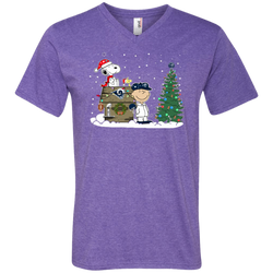 Los Angeles Rams Snoopy The Peanuts Ugly Christmas Sweater  Super Bowl Men's V-Neck T-Shirt - The White Eagles