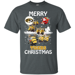 Missouri Tigers Ugly Christmas Sweaters Minions Santa Claus Merry Christmas Cotton T-Shirt - The White Eagles