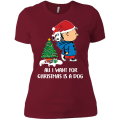 All I Want For Christmas Is A Dog Snoopy Charlie Brown The Peanuts Movie Ladies' Shirt - The White Eagles