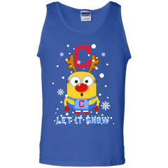 Minion Cleveland Indians  Ugly Christmas Sweaters Let It Snow Tank Top - The White Eagles
