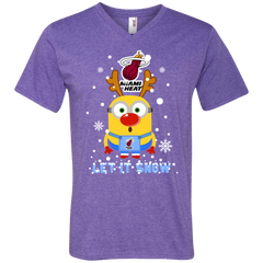 Minion Miami Heat Ugly Christmas Sweaters Let It Snow Men's V-Neck T-Shirt - The White Eagles
