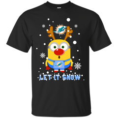 Minion Miami Dolphins Ugly Christmas Sweaters Let It Snow Cotton T-Shirt - The White Eagles