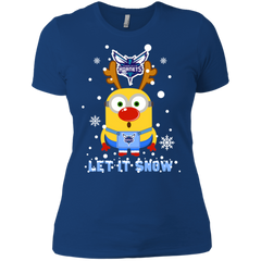 Minion Charlotte Hornets Ugly Christmas Sweaters Let It Snow Ladies' Shirt - The White Eagles