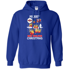 Arkansas State Red Wolves Ugly Christmas Sweaters Minions Santa Claus Merry Christmas Hoodie - The White Eagles