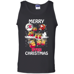 Utah Utes Ugly Christmas Sweaters Minions Santa Claus Merry Christmas Tank Top - The White Eagles
