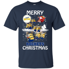 Toledo Rockets Ugly Christmas Sweaters Minions Santa Claus Merry Christmas Cotton T-Shirt - The White Eagles