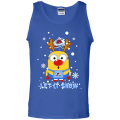 Minion Colorado Avalanche Ugly Christmas Sweaters Let It Snow Tank Top - The White Eagles