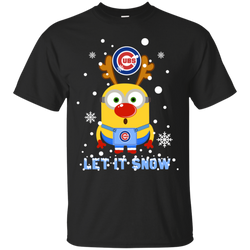 Minion Chicago Cubs  Ugly Christmas Sweaters Let It Snow Cotton T-Shirt - The White Eagles