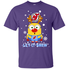 Minion New Jersey Devils Ugly Christmas Sweaters Let It Snow Cotton T-Shirt - The White Eagles